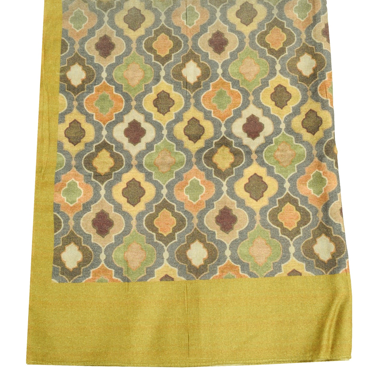 Sushila Vintage Pure Woolen Dupatta Printed Shade of Green Soft Warm Long Stole