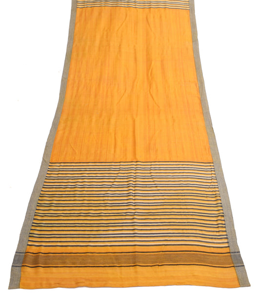 Sushila Vintage Mustard Dupatta 100% Pure Woolen Stripes Printed Soft Long Stole