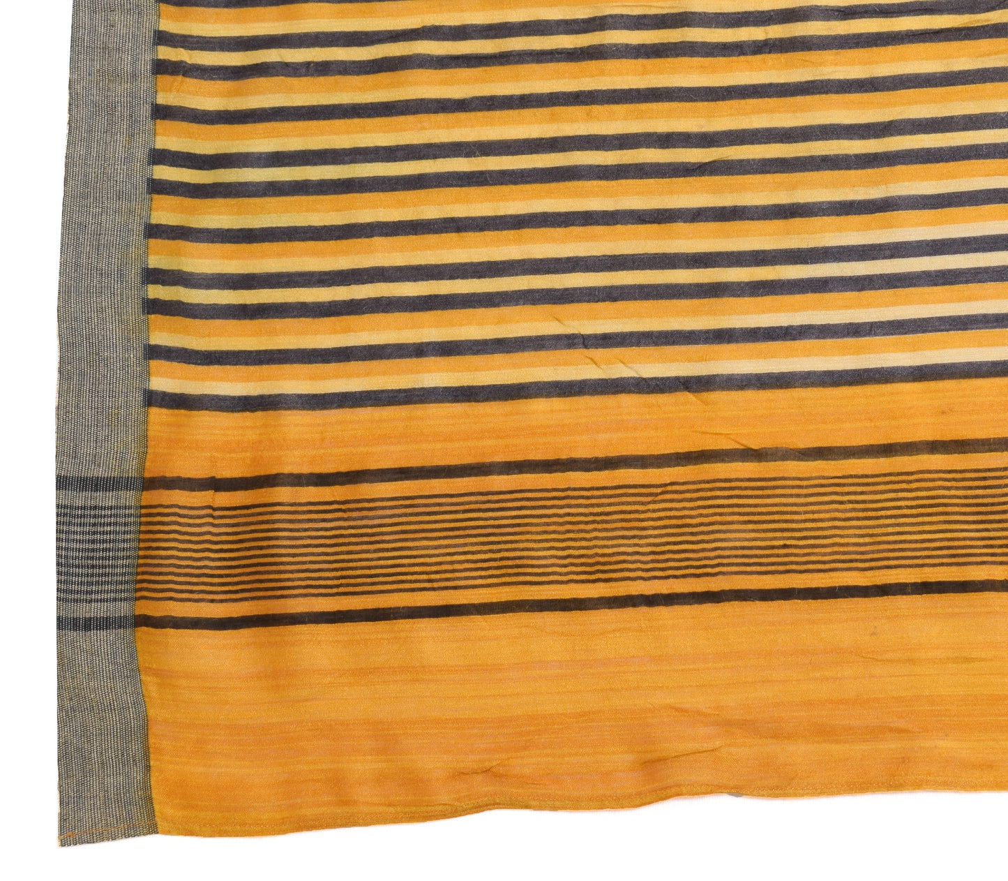 Sushila Vintage Mustard Dupatta 100% Pure Woolen Stripes Printed Soft Long Stole