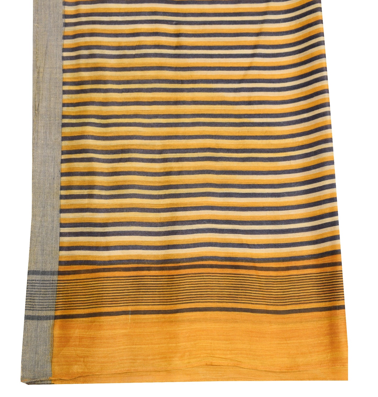 Sushila Vintage Mustard Dupatta 100% Pure Woolen Stripes Printed Soft Long Stole