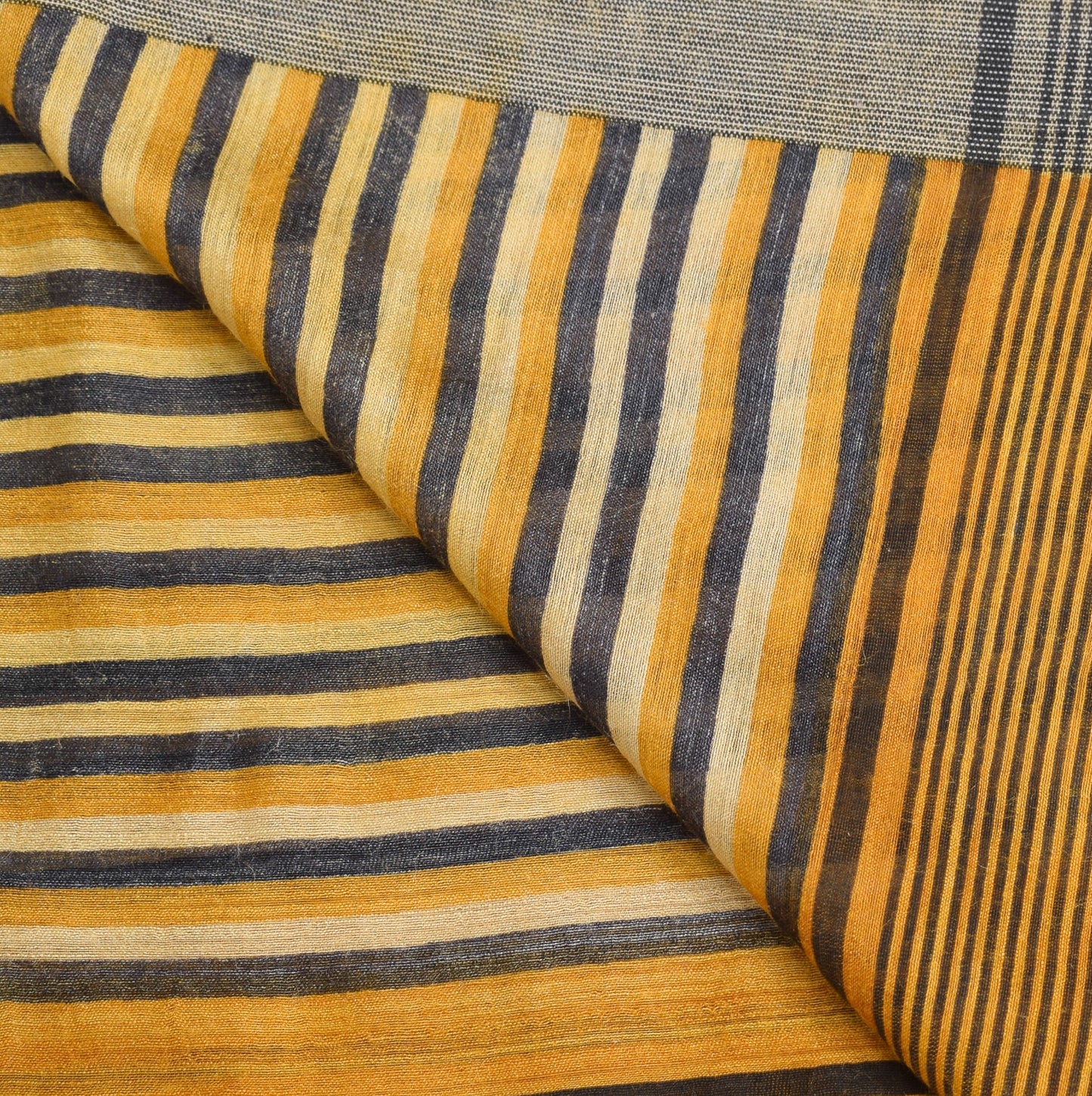 Sushila Vintage Mustard Dupatta 100% Pure Woolen Stripes Printed Soft Long Stole