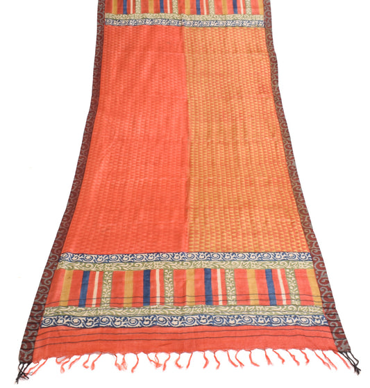 Sushila Vintage Multi-Color Dupatta Pure Woolen Hand Block Printed Long Stole