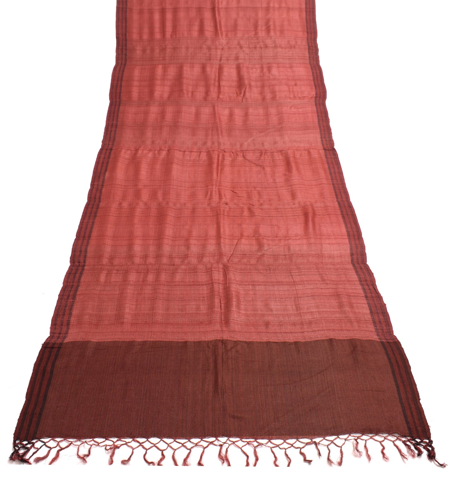 Sushila Vintage Pure khadi Silk Dupatta Maroon Woven Indian Long Stole Scarves
