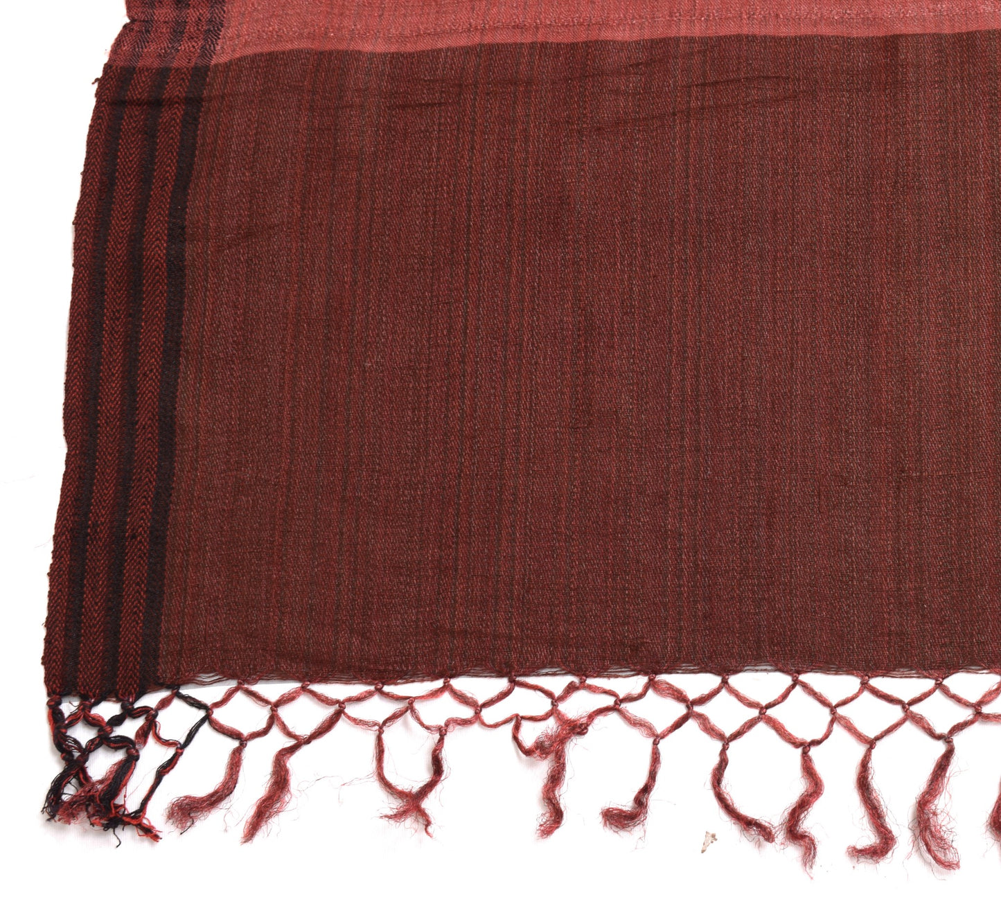 Sushila Vintage Pure khadi Silk Dupatta Maroon Woven Indian Long Stole Scarves