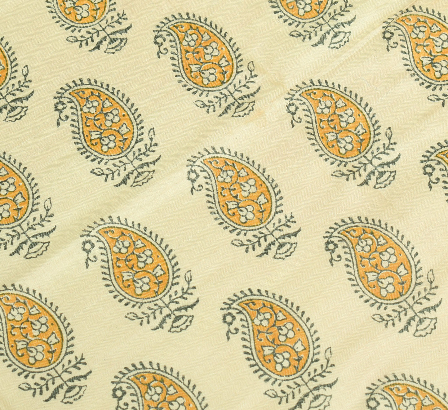 Sushila Vintage Hand Block Printed Dupatta 100% Pure Woolen Paisley Long Stole