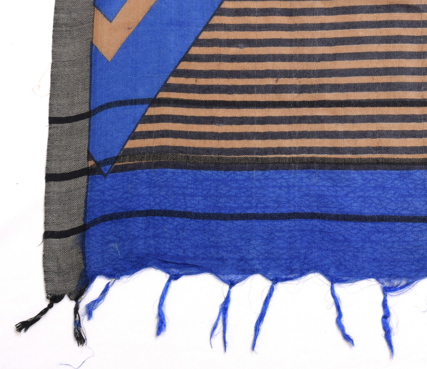 Sushila Vintage Blue Dupatta 100% Pure Woolen Printed Soft Indian Long Stole