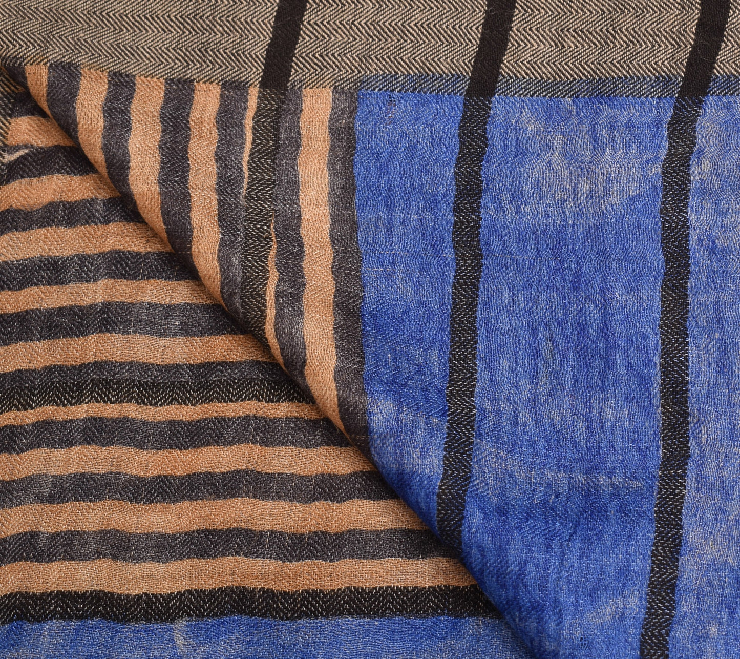 Sushila Vintage Blue Dupatta 100% Pure Woolen Printed Soft Indian Long Stole