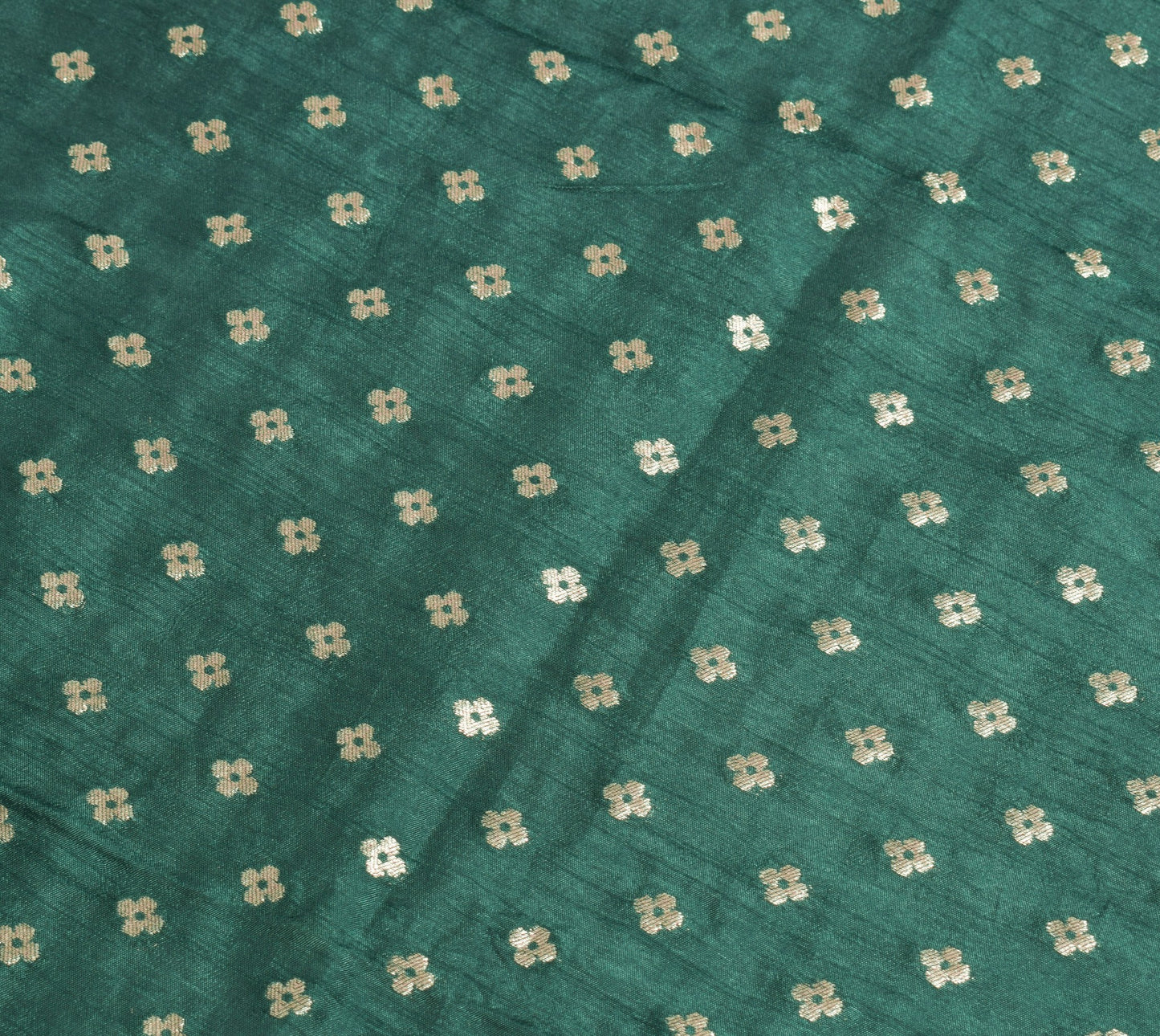 Sushila Vintage Teal Green Dupatta 100%Pure Cotton Zari Brocade Long Stole Wrap