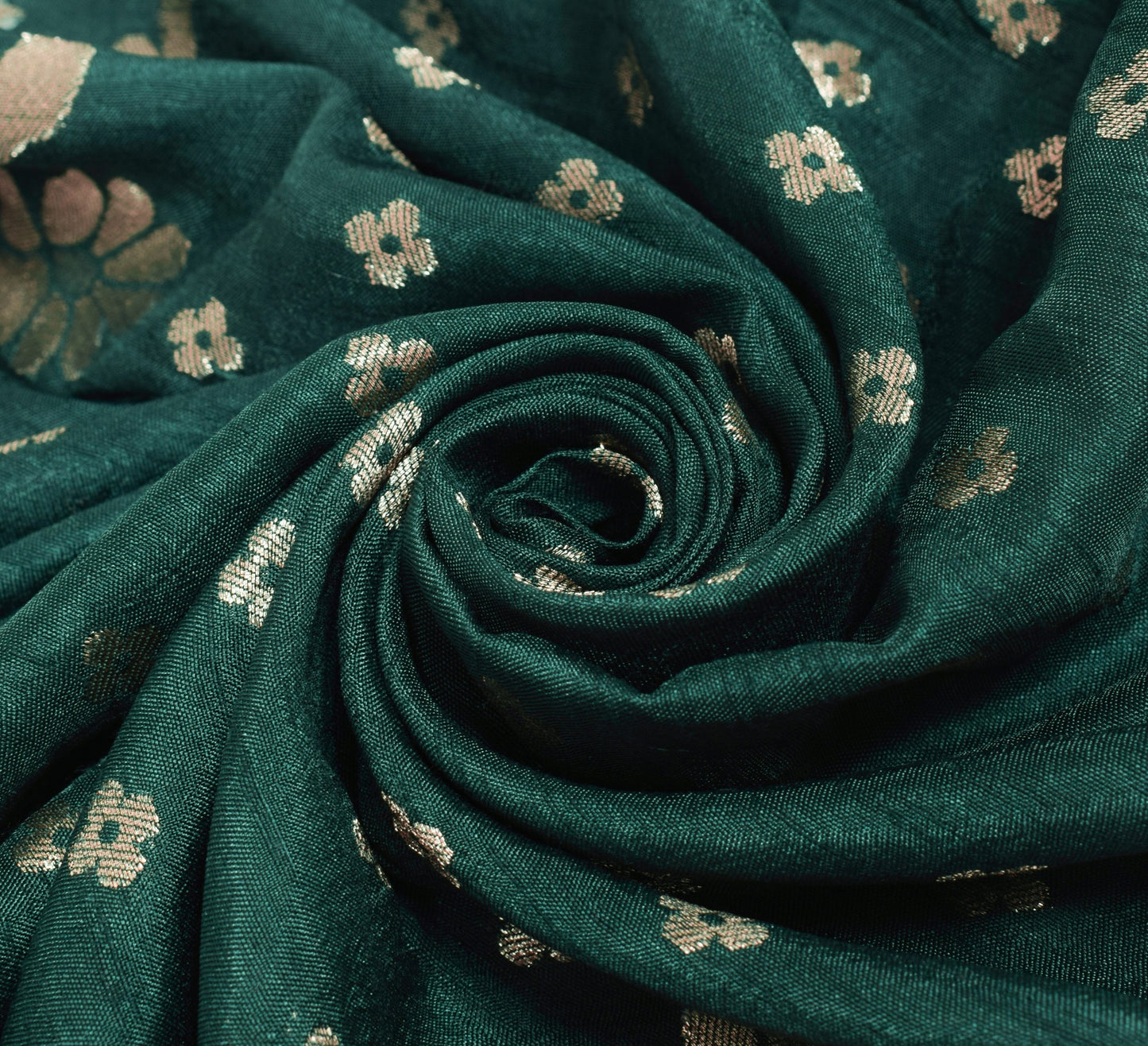 Sushila Vintage Teal Green Dupatta 100%Pure Cotton Zari Brocade Long Stole Wrap
