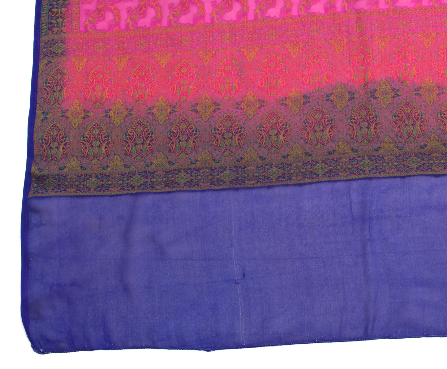 Sushila Vintage Fuchsia Pink Dupatta Pure Silk Woven Floral Women Long Stole