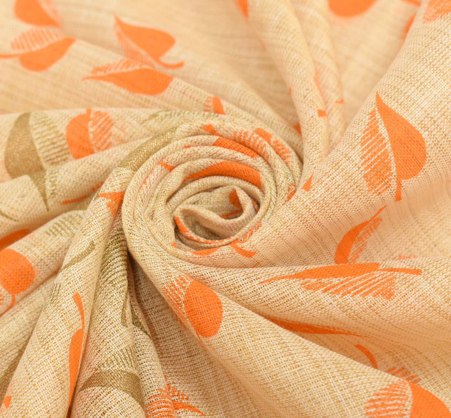 Sushila Vintage Cream Bhagalpuri Dupatta Pure Khadi Cotton Printed Long Stole