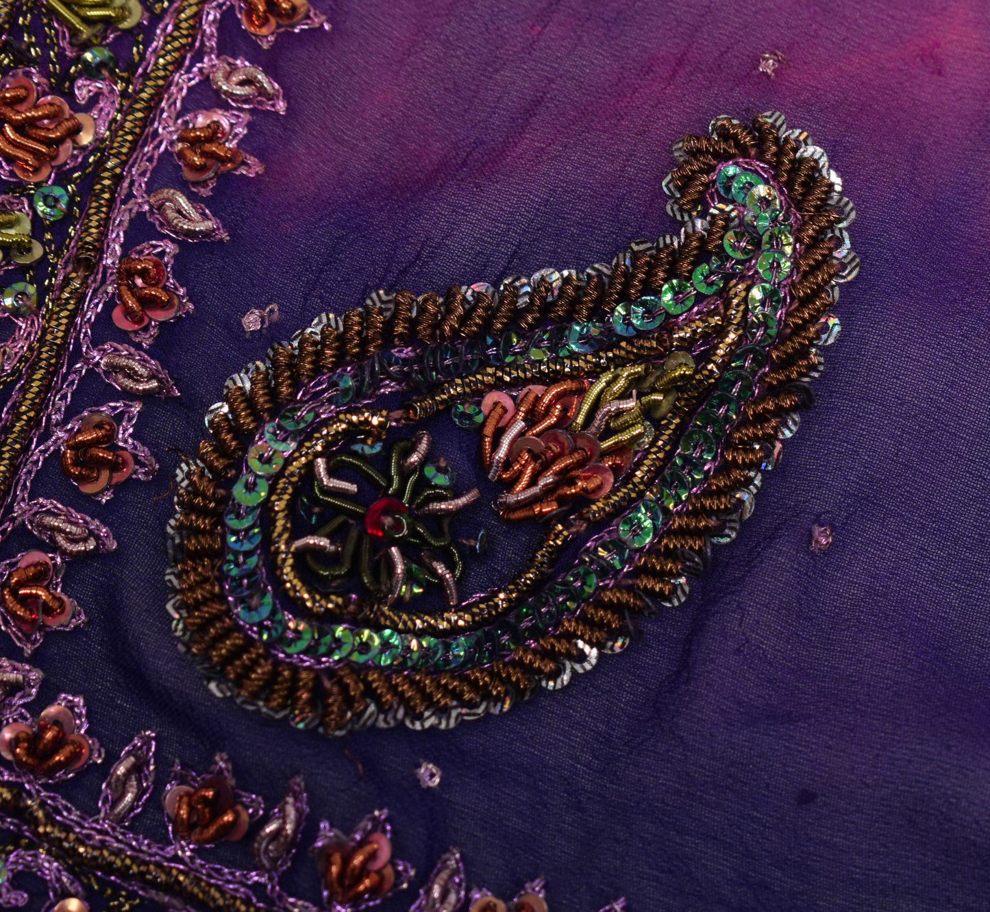 Sushila Vintage Blue Tie-Dye Dupatta Pure Georgette Mukseh Work Long Stole Wrap