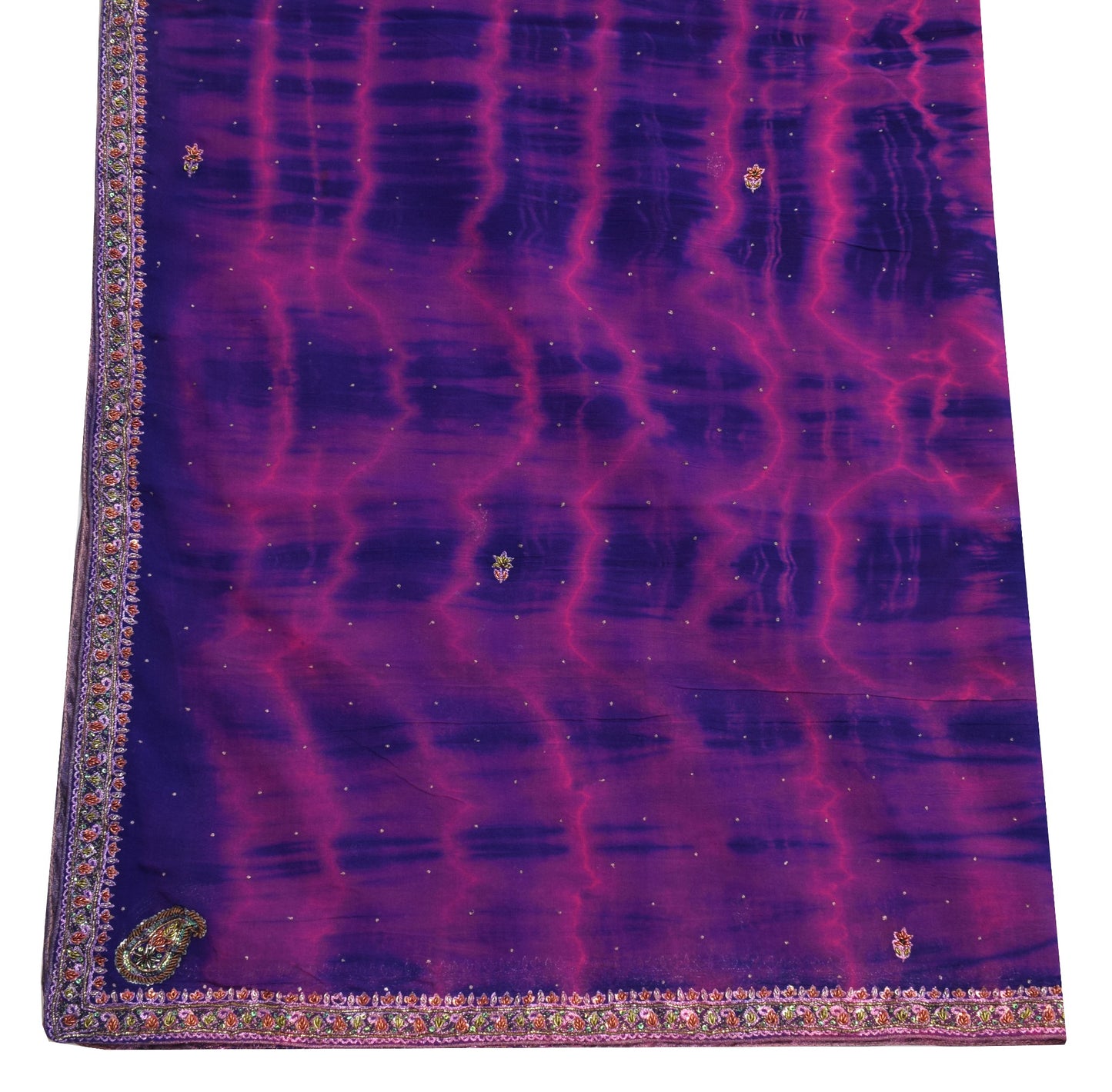 Sushila Vintage Blue Tie-Dye Dupatta Pure Georgette Mukseh Work Long Stole Wrap