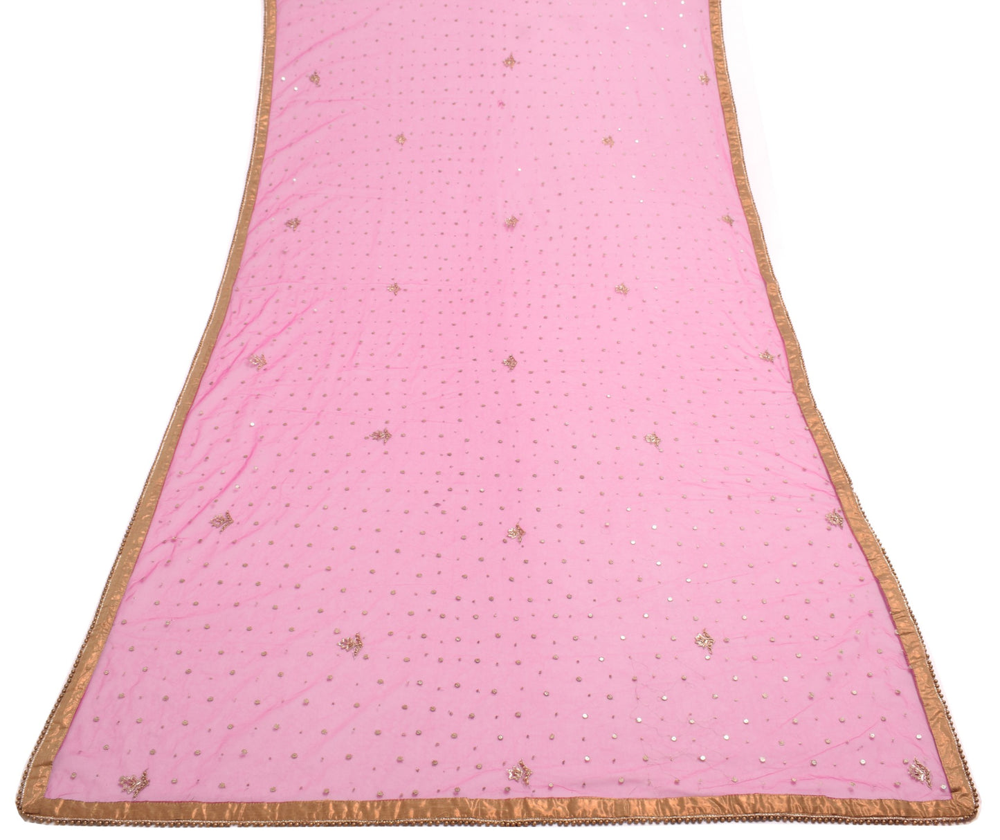 Sushila Vintage Dark Pink Dupatta Net Mesh Sequins Embellish Party  Wear Stole