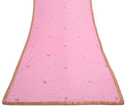 Sushila Vintage Dark Pink Dupatta Net Mesh Sequins Embellish Party  Wear Stole