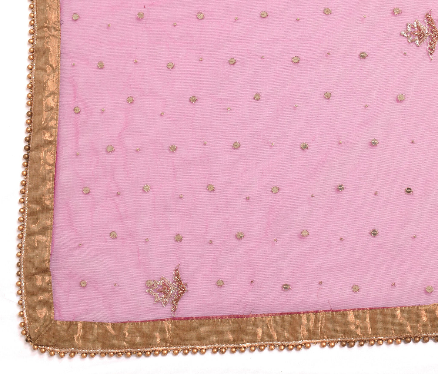 Sushila Vintage Dark Pink Dupatta Net Mesh Sequins Embellish Party  Wear Stole