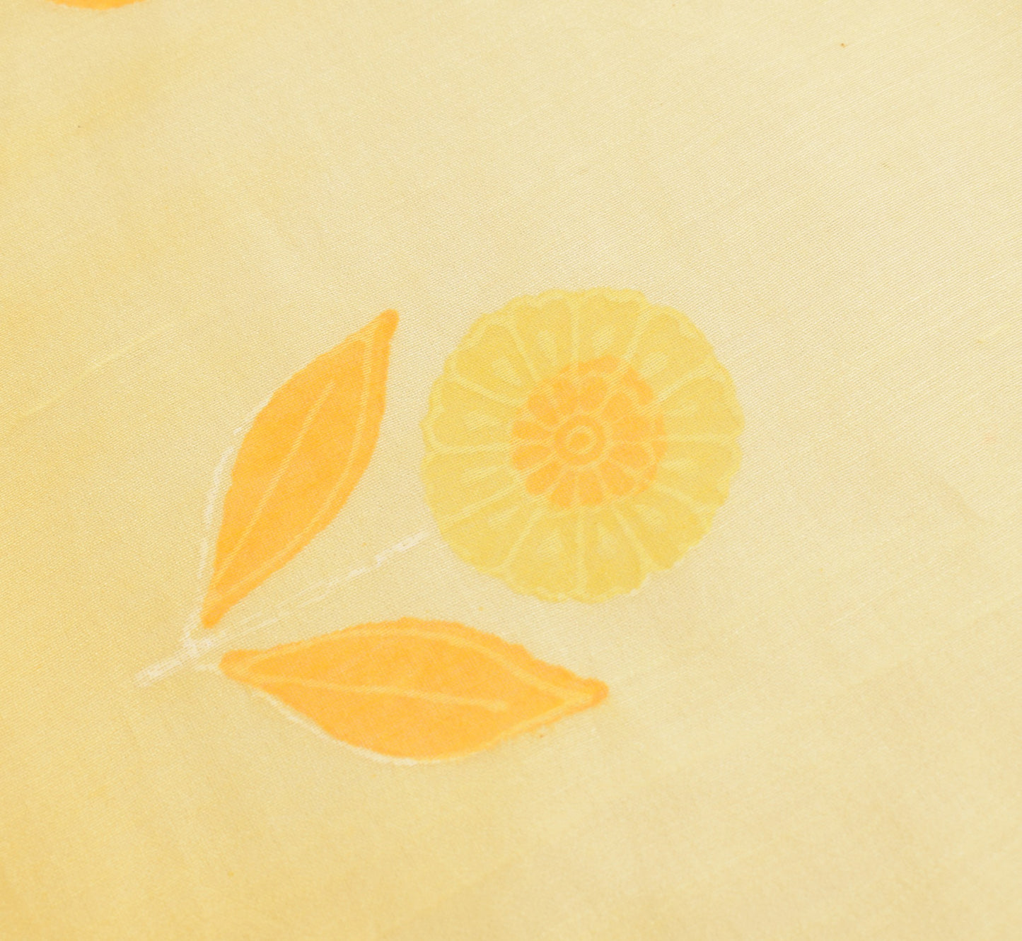 Sushila Vintage Yellow Dupatta 100% Pure Cotton Silk Floral Printed Long Stole
