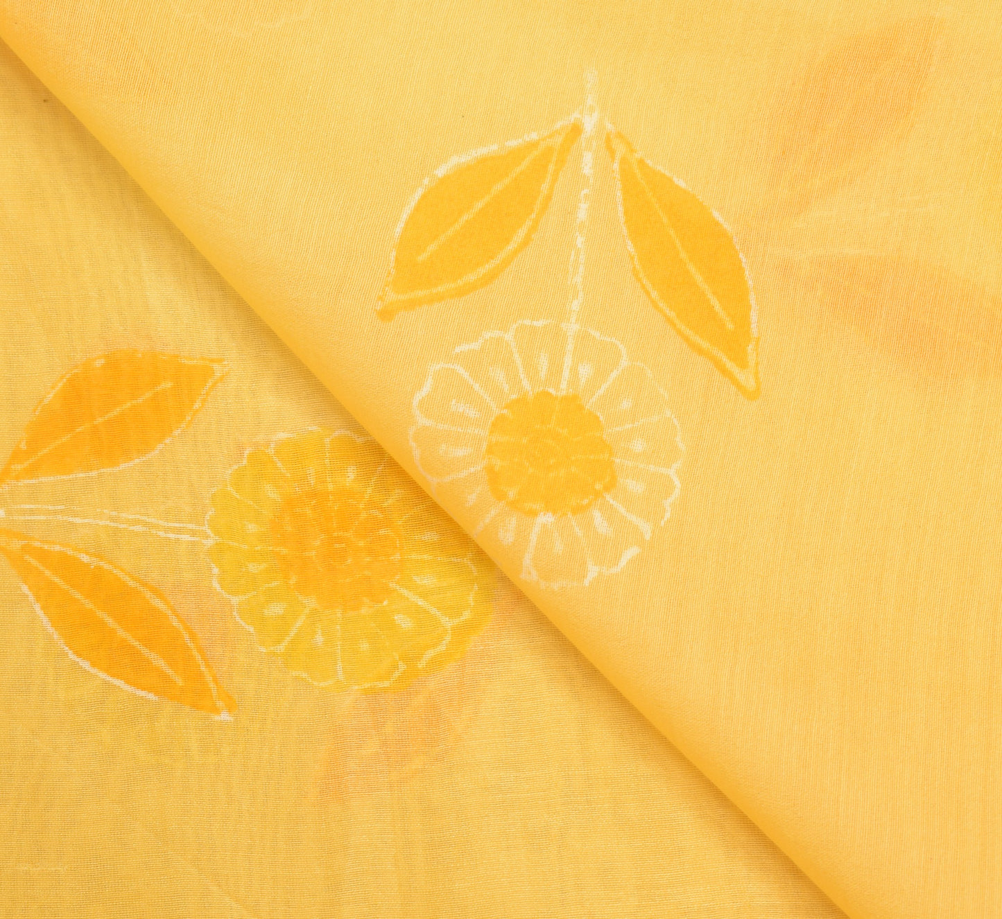 Sushila Vintage Yellow Dupatta 100% Pure Cotton Silk Floral Printed Long Stole