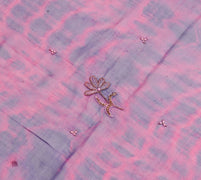 Sushila Vintage Blue Tie-Dye Dupatta Pure Chiffon Silk Embroidered Long Stole