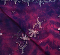 Sushila Vintage Blue Tie-Dye Dupatta Pure Chiffon Silk Embroidered Long Stole