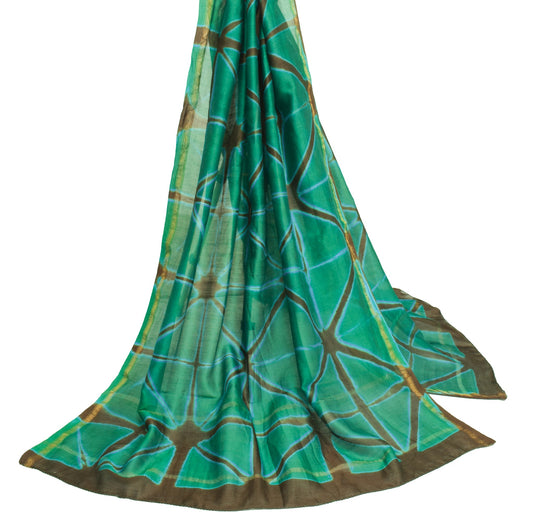Sushila Vintage Green Batik Printed Dupatta Pure Cotton Casual Women Long Stole