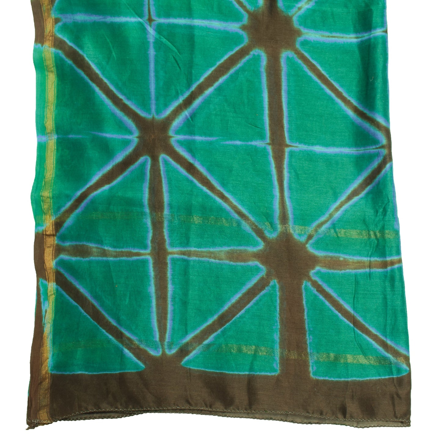 Sushila Vintage Green Batik Printed Dupatta Pure Cotton Casual Women Long Stole