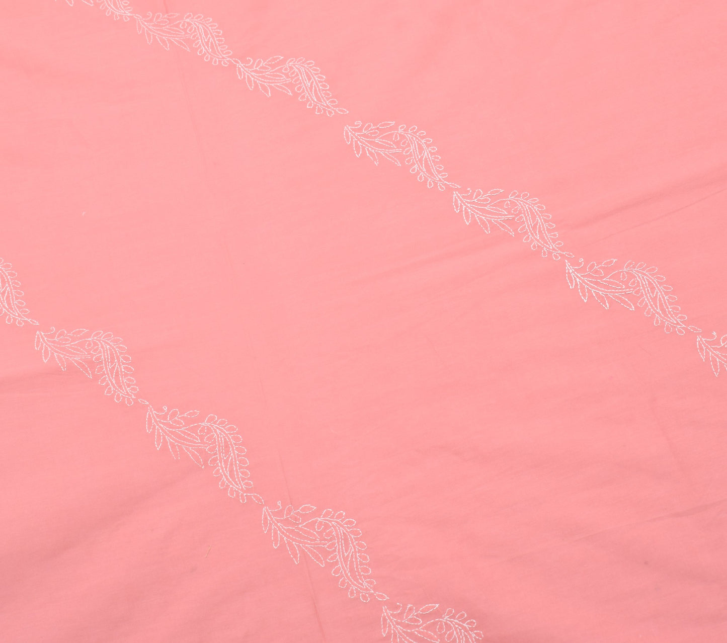Sushila Vintage Dusty Rose Dupatta Embroidered Chikankari Pure Cotton Long Stole
