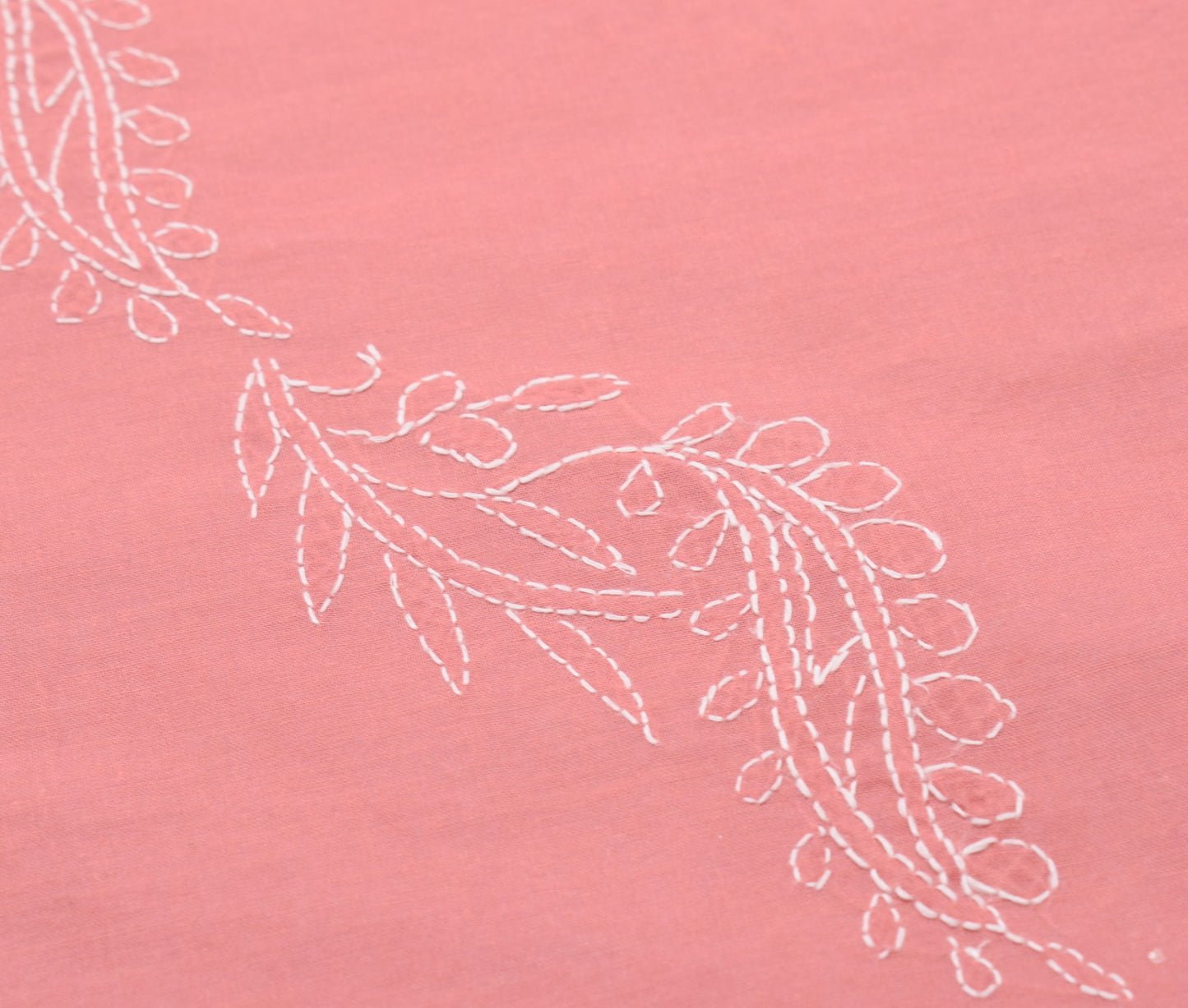 Sushila Vintage Dusty Rose Dupatta Embroidered Chikankari Pure Cotton Long Stole