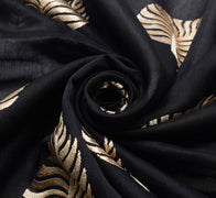 Sushila Vintage Black Dupatta Pure Cotton Embroidered With Patch Work Long Stole
