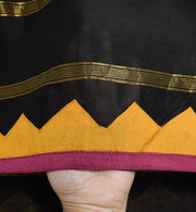 Sushila Vintage Black Dupatta Pure Cotton Embroidered With Patch Work Long Stole
