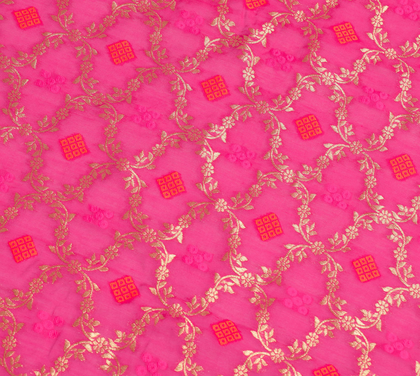 Sushila Vintage Magenta Dupatta Pure Cotton Silk Zari Brocade Wedding Long Stole
