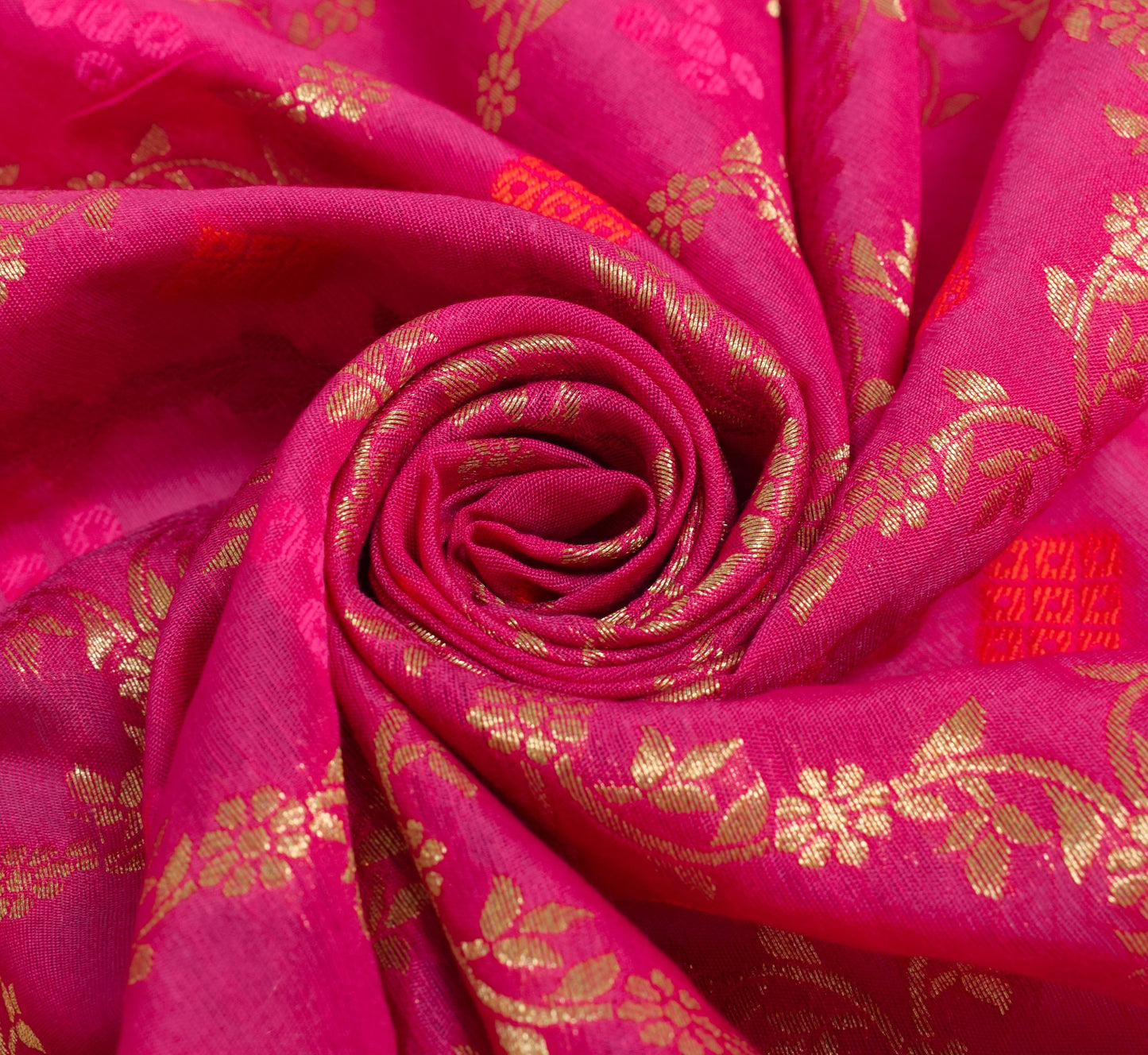 Sushila Vintage Magenta Dupatta Pure Cotton Silk Zari Brocade Wedding Long Stole