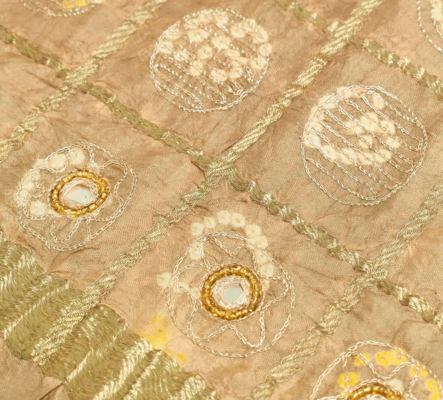 Sushila Vintage Bandhani Printed Heavy Dupatta Pure Silk Hand Embroidered Stole