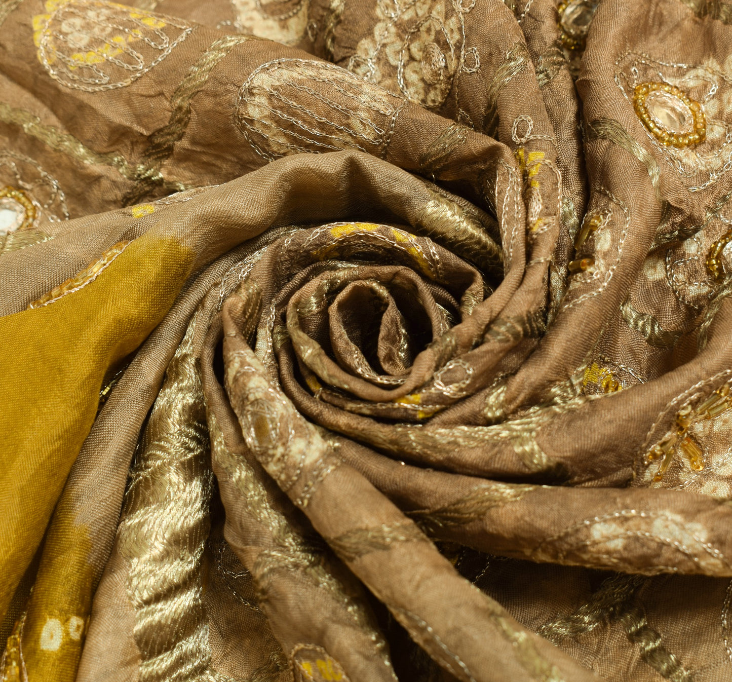 Sushila Vintage Bandhani Printed Heavy Dupatta Pure Silk Hand Embroidered Stole