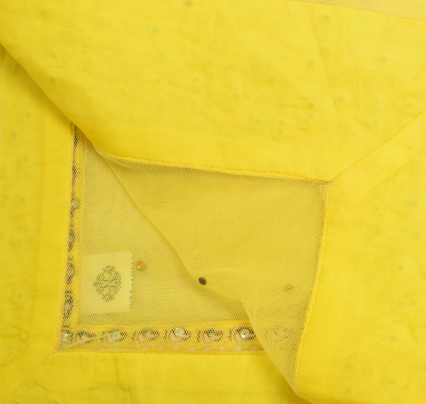 Sushila Vintage Yellow Dupatta Branded Net Mesh Digital Printed Lace Long Stole