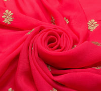 Sushila Vintage Dark Magenta Saree 100% Pure Silk Zari Embroidered Sari Fabric