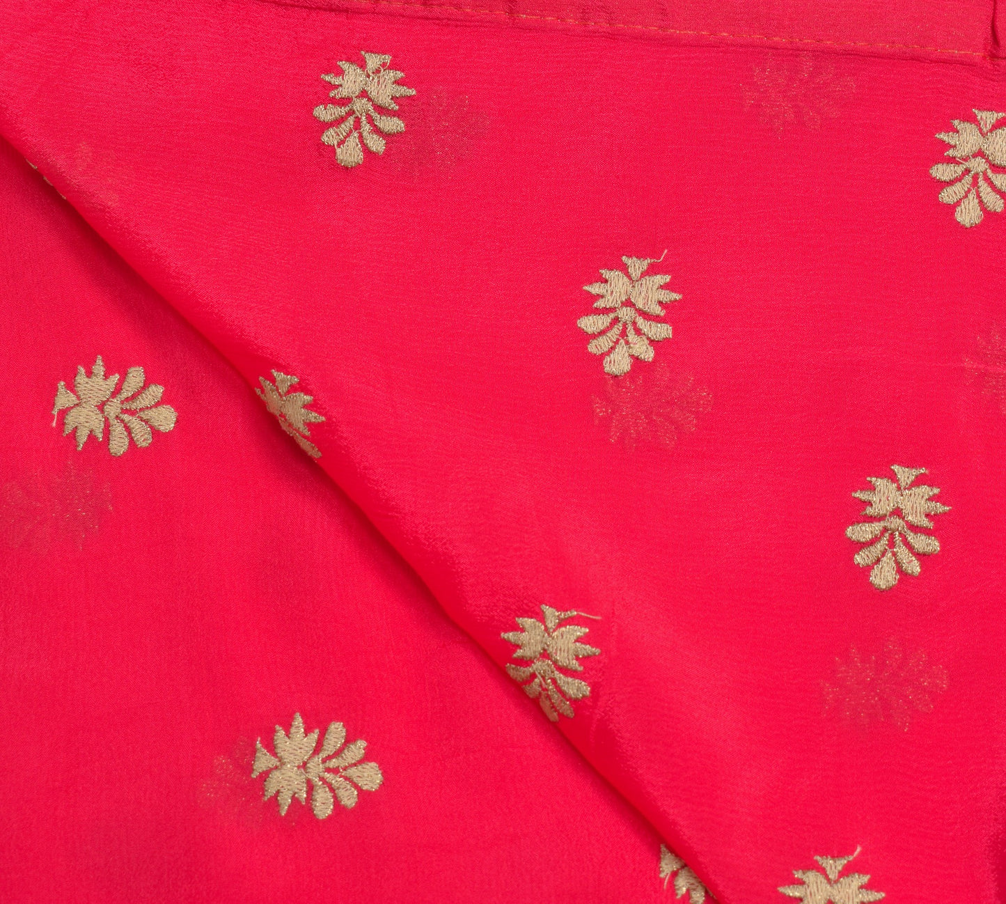 Sushila Vintage Dark Magenta Saree 100% Pure Silk Zari Embroidered Sari Fabric