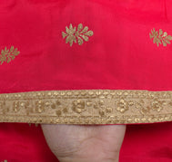 Sushila Vintage Dark Magenta Saree 100% Pure Silk Zari Embroidered Sari Fabric