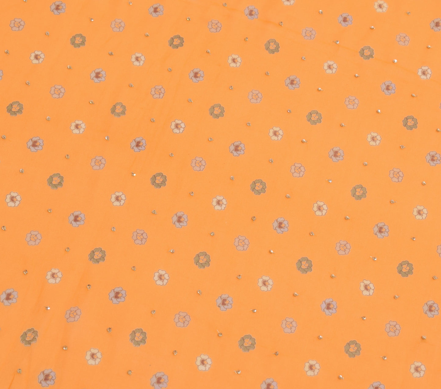 Sushila Vintage Orange Embroidered Dupatta Pure Georgette Printed Long Stole