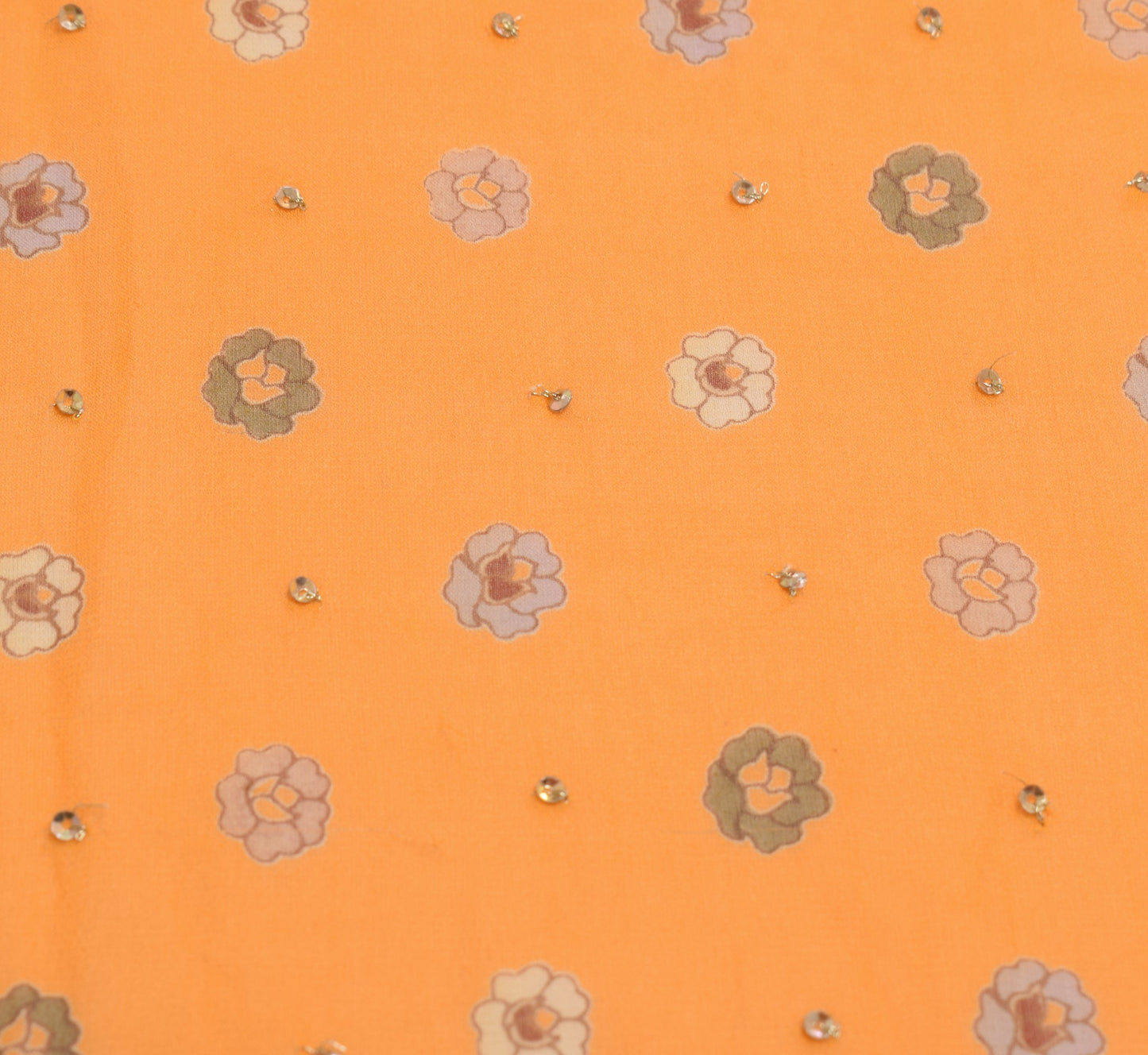 Sushila Vintage Orange Embroidered Dupatta Pure Georgette Printed Long Stole