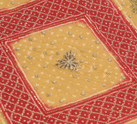 Sushila Vintage Red Bandhani Heavy Dupatta Pure Georgette Gold PearlBeaded Stole