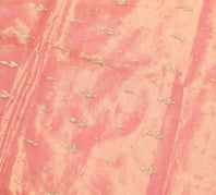 Sushila Vintage Zardozi Work Heavy Dupatta Art Tissue Pink Gold Tone Long Stole