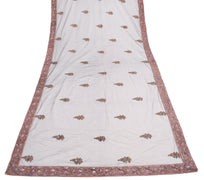 Sushila Vintage Black Net Heavy Dupatta Zardozi Work Mauve Border Long Stole