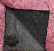 Sushila Vintage Black Net Heavy Dupatta Zardozi Work Mauve Border Long Stole