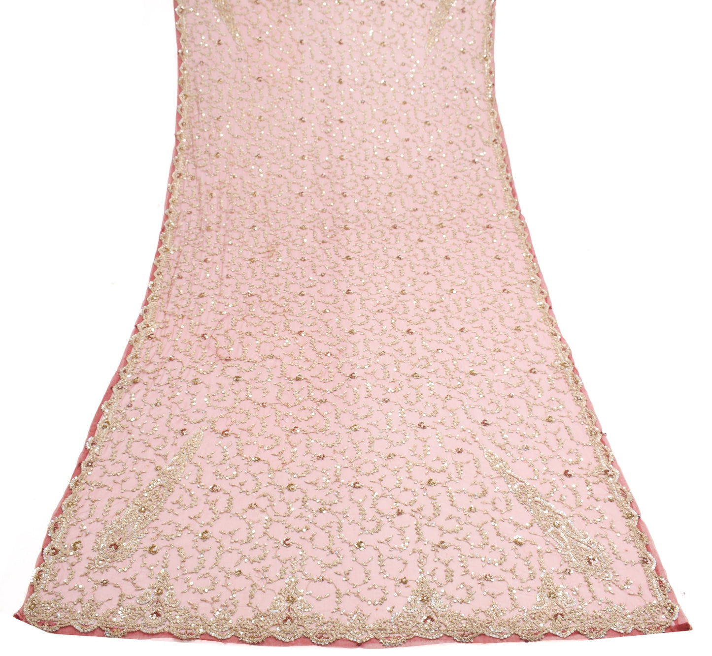 Sushila Vintage Maroon Net Heavy Dupatta Zari Sequins Embellish Ethnic LongStole