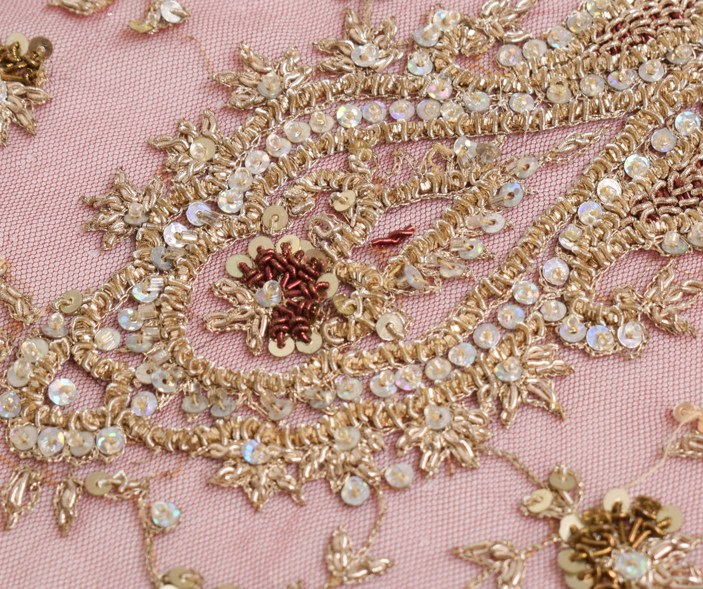 Sushila Vintage Maroon Net Heavy Dupatta Zari Sequins Embellish Ethnic LongStole