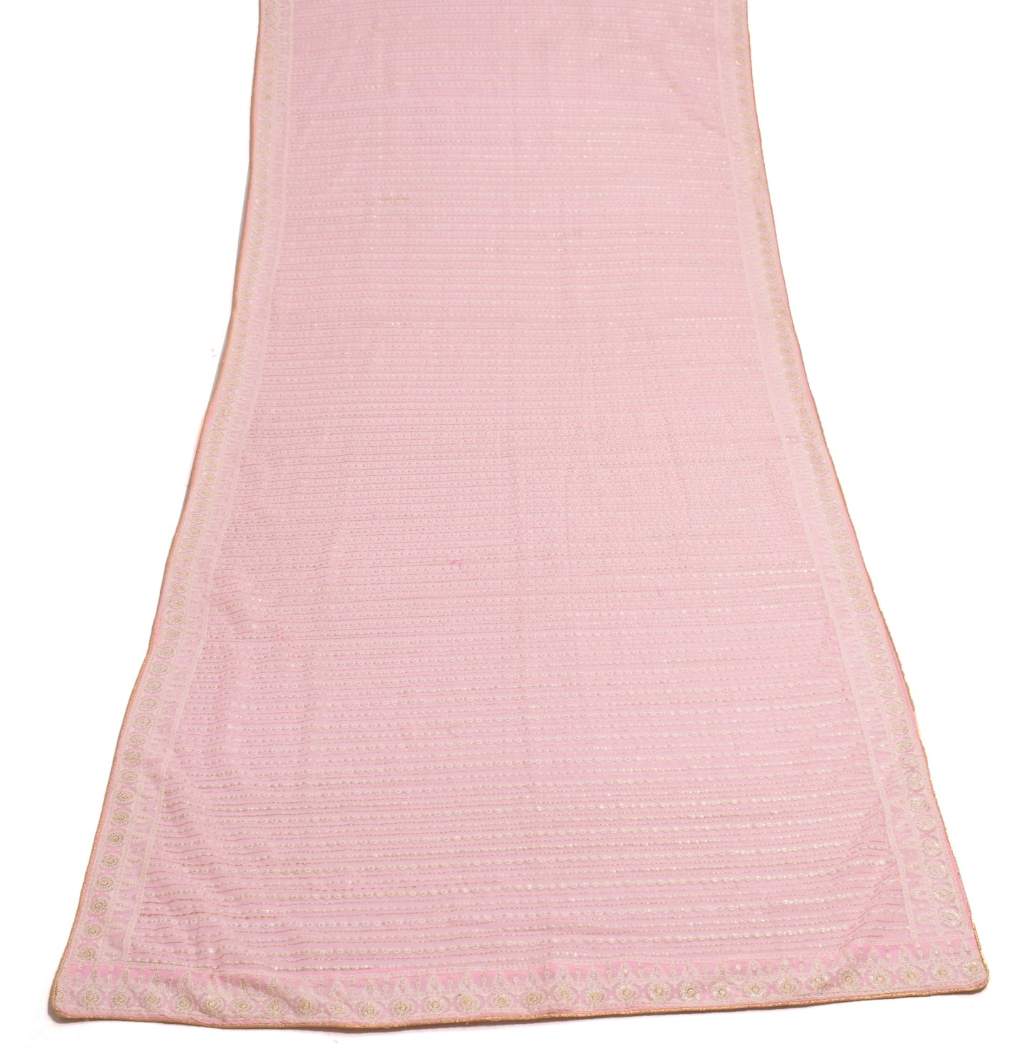 Sushila Vintage Pink Dupatta Art Georgette All Over Embroidered Long Stole Wrap