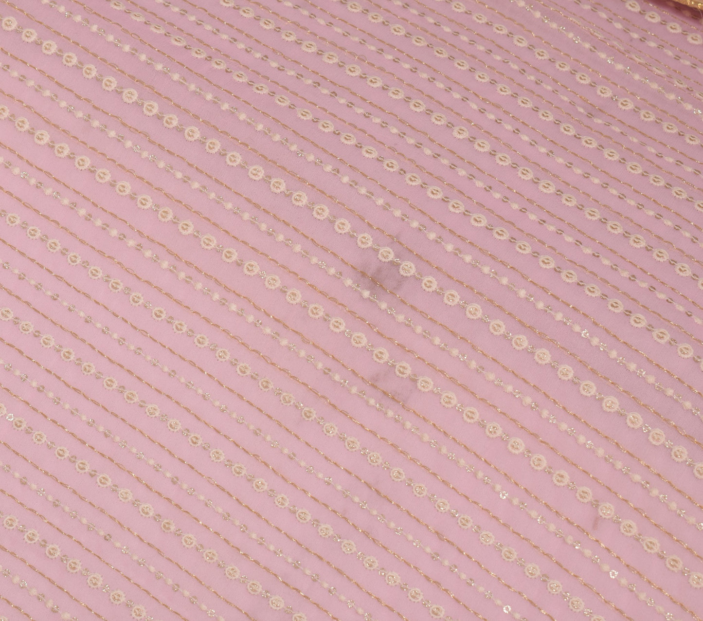Sushila Vintage Pink Dupatta Art Georgette All Over Embroidered Long Stole Wrap