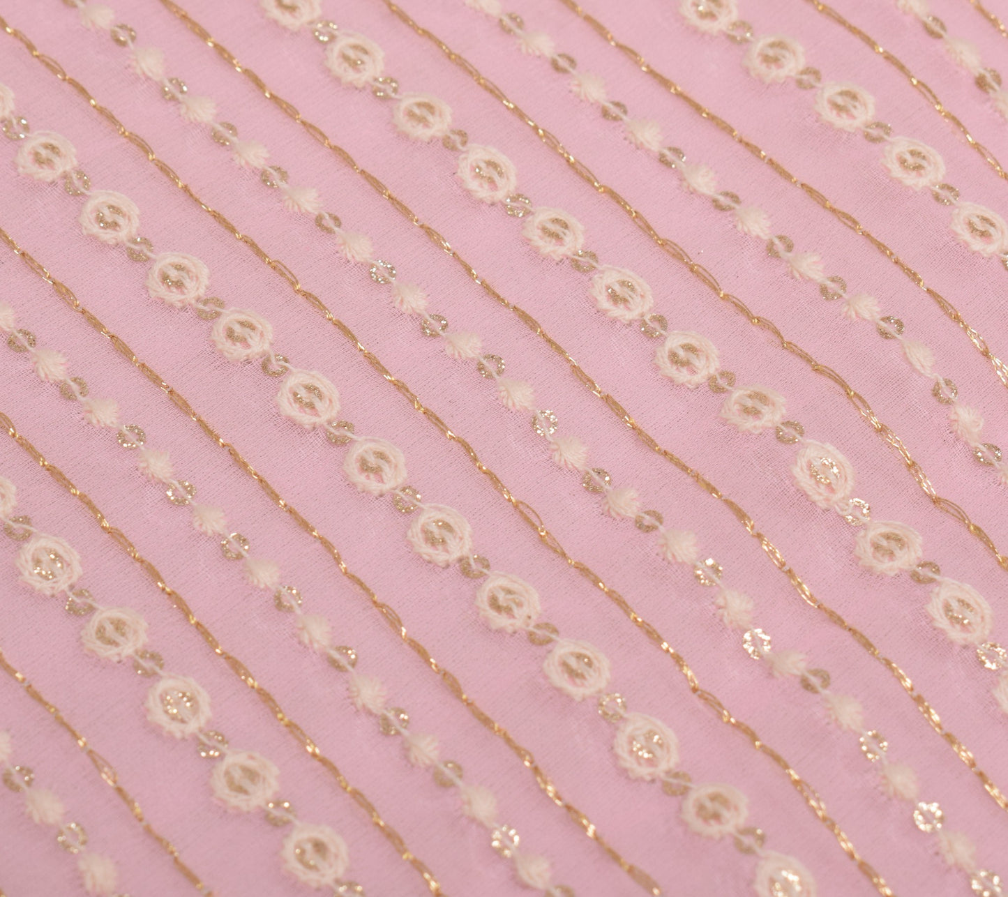 Sushila Vintage Pink Dupatta Art Georgette All Over Embroidered Long Stole Wrap