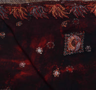 Sushila Vintage Red Tie-Dye Dupatta Pure Georgette Glass Beads Embellish Stole